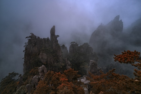 奇石-名山-慢门-名胜-风景 图片素材