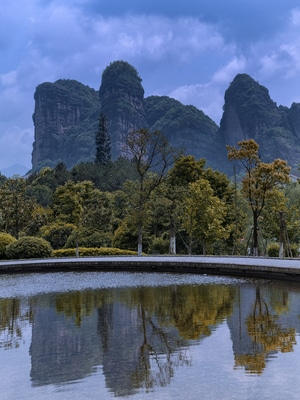 名胜-名山-水-风光-慢门 图片素材
