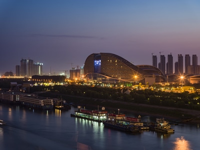 武汉市-夜色-夜景-城市风景-风光 图片素材