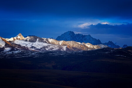 雪山-晚霞-美景-风光-山峰 图片素材