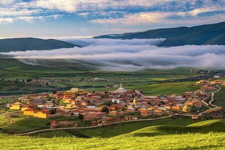 风光-藏区-阿坝晨雾-风景-风光 图片素材