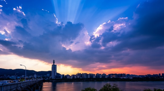 壮丽-风光-日落-云彩-建筑 图片素材