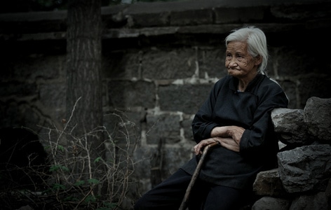 人像摄影-太行山区-九旬老人-女人-女性 图片素材