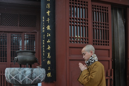 寺庙-沙弥-玉泉寺-冬雪-纪实 图片素材
