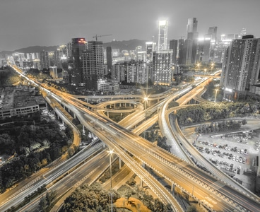 重庆-立交-车流-城市-夜景 图片素材