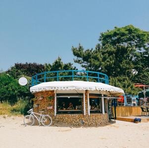 手机随手拍-沙滩-马车-商店-沙滩 图片素材