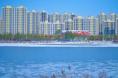 城市-你好2020-小雪-色彩-建筑 图片素材