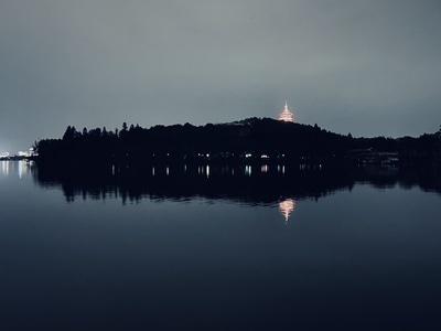 杭州市-西湖-夜景-城市-公园 图片素材