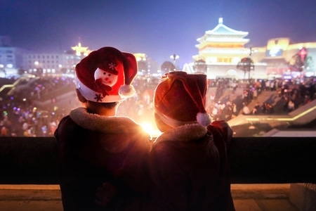我的2019-城市-小孩-夜色-圣诞夜 图片素材