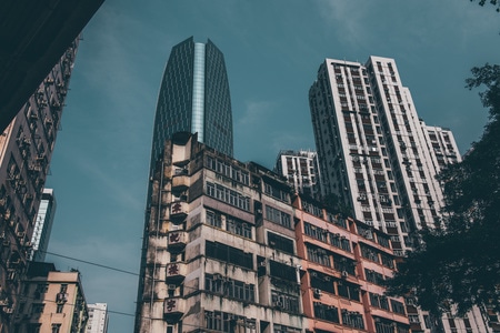 香港-新旧-建筑-房屋-高楼 图片素材