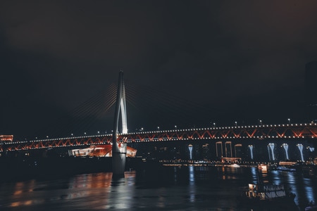 夜景-重庆-建筑-桥梁-千厮门 图片素材