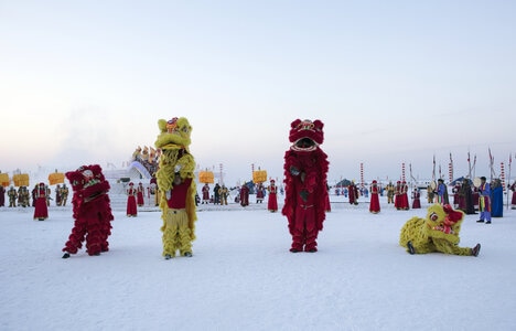 冬捕-大辽文化节-祭祀活动-祭祀活动-雪地 图片素材
