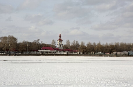 旅拍-冬季-雪景-塔楼-建筑 图片素材