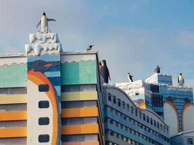 彩色-建筑-企鹅-建筑-企鹅公寓 图片素材