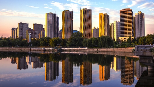 城市建筑-汤河-风光-佳能-摄影 图片素材