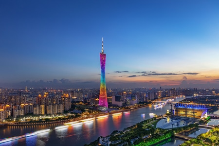 广州-爬楼-夜景-城市风光-极创意 图片素材