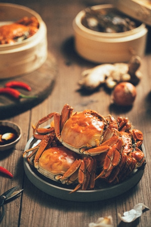 静物摄影-美食-色彩-秋-大闸蟹 图片素材