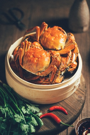 静物摄影-美食-色彩-秋-大闸蟹 图片素材