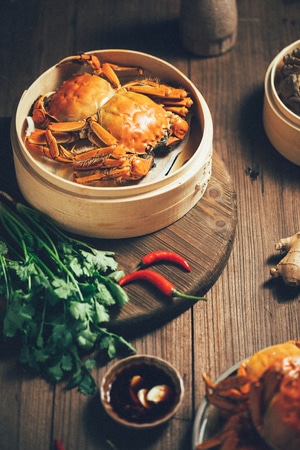 静物摄影-美食-色彩-秋-大闸蟹 图片素材