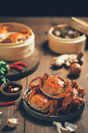 静物摄影-美食-色彩-秋-大闸蟹 图片素材