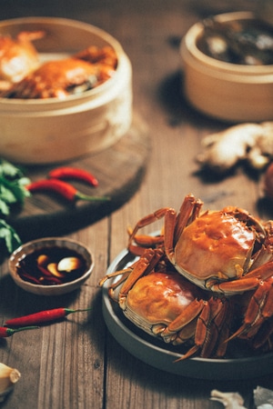静物摄影-美食-色彩-秋-大闸蟹 图片素材