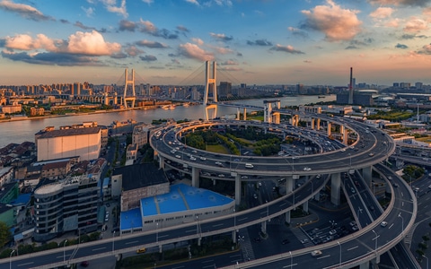蓝调-街道-魔都映像-城市-建筑 图片素材