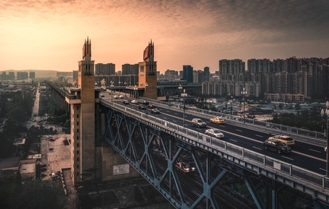 南京市-桥-城市天际线-长江大桥-城市 图片素材