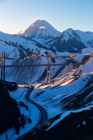 你好2020-旅行-风光-雪山-夕阳 图片素材