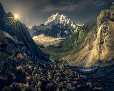 西藏-高原-瀑布-风光-索尼 图片素材