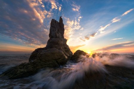 将军石-大连-旅顺-日落-大海 图片素材