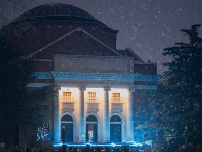 北京-清华大学-初雪-雪景-清真寺 图片素材