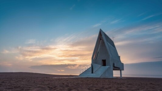 风光-日出-慢门-建筑-教堂 图片素材