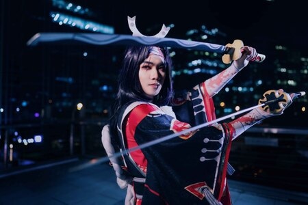 cosplay-鬼切-阴阳师-夜景-闪灯 图片素材