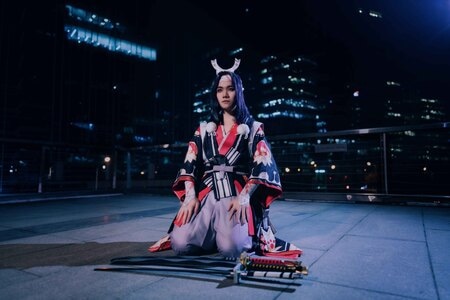 cosplay-鬼切-阴阳师-夜景-闪灯 图片素材