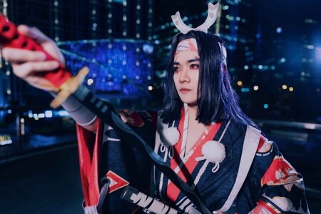 cosplay-鬼切-阴阳师-夜景-闪灯 图片素材