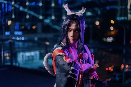 cosplay-鬼切-阴阳师-夜景-闪灯 图片素材