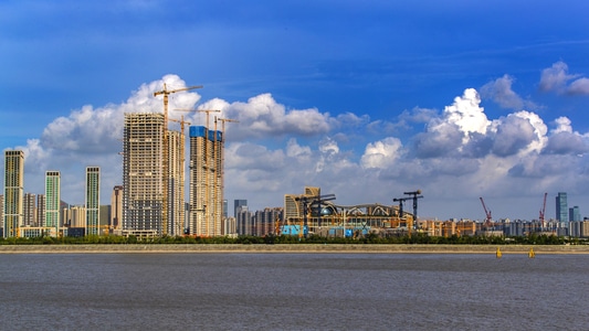 杭州-钱塘江风光-城市建筑-城市-建筑 图片素材