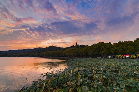 看你的城市-宝石山风云-晚霞-美丽西湖-西湖风光 图片素材