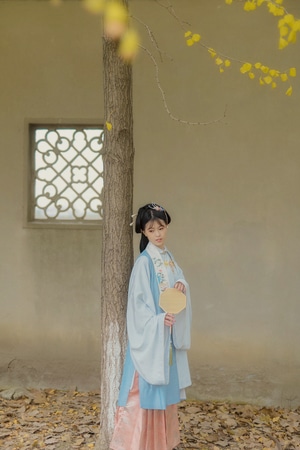 人像-唯美-古风-汉服-银杏 图片素材