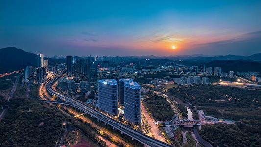 深圳市-灯光-建筑-夜景-天空 图片素材
