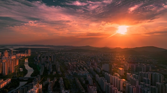 风景-自然-瀑布-日落-日出 图片素材