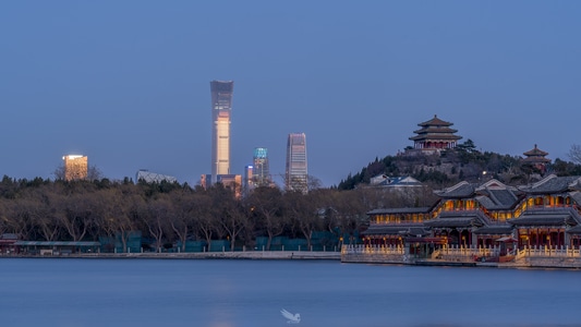 建筑-国贸-日落-城市风光-你好2020 图片素材