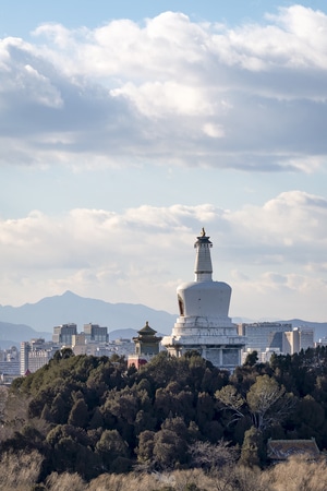 城市-通透-景山公园-北海公园-白塔 图片素材