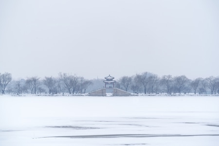 颐和园-建筑-旅游-疫情防控中的新年-雪景 图片素材