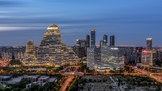 城市风光-北京-夜景-建筑-日落 图片素材