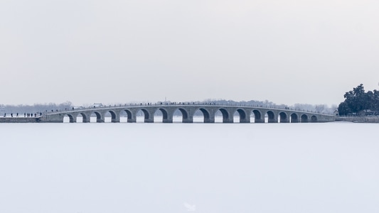风光-你好2020-北京-雪景-疫情防控中的新年 图片素材