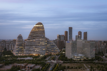 城市风光-北京-夜景-建筑-日落 图片素材
