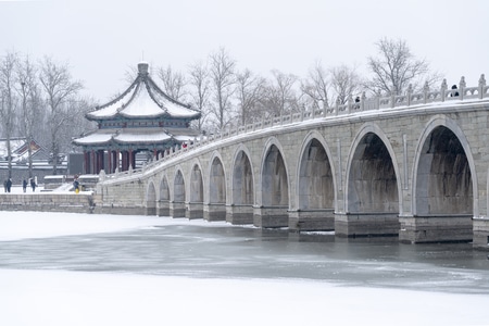 风光-你好2020-北京-雪景-疫情防控中的新年 图片素材