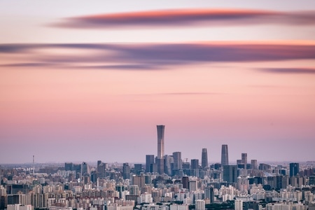 我的2019-国贸-北京-建筑-日落 图片素材