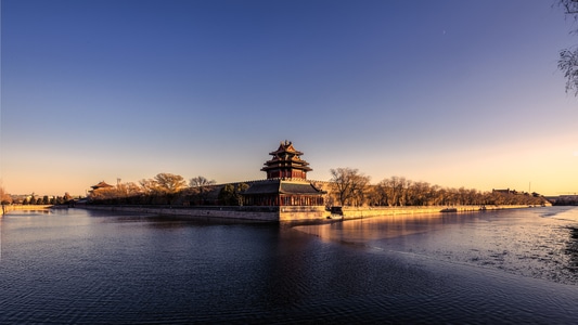 倒影-建筑-风光-仿古建筑-风光 图片素材